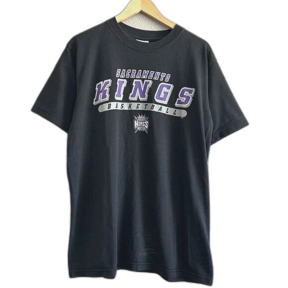 Vintage Sacramento Kings TShirt Basketball Mesh Sz Large Perforated Short Sleeve - Picture 2 of 9